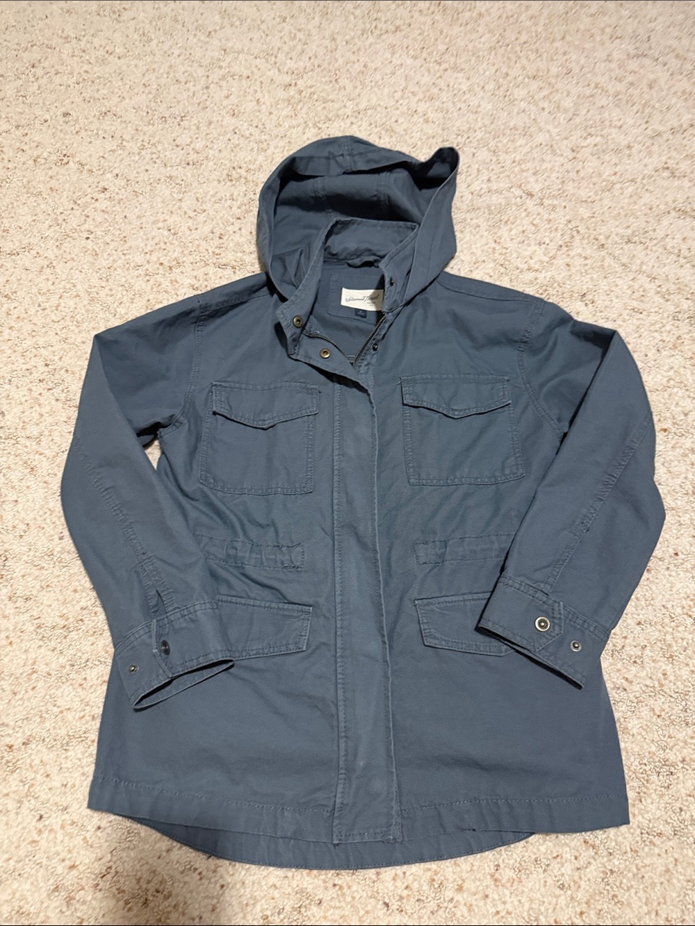 Universal Thread Dark Blue Casual Jacket with Signature Label